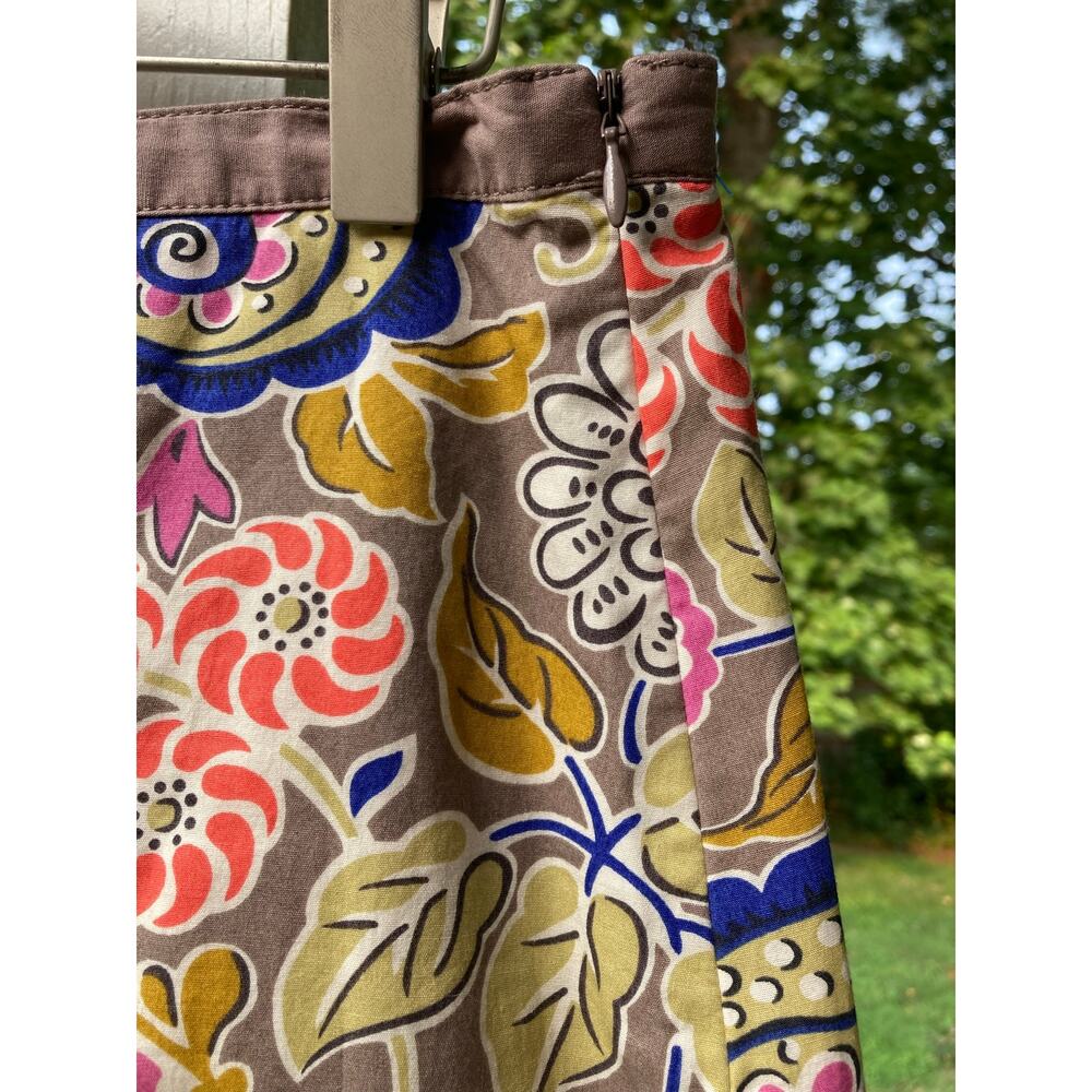 Boden - A Line Party/Intricate Vibrant Floral & Paisley Knee Length Skirt  - 4 - Picture 3 of 8
